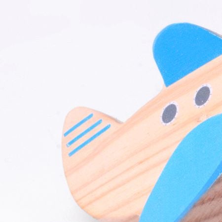 Handmade Pine Wood Aeroplane Drawer Knob for Kids